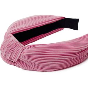 Geplisseerde Diadeem - Roze | Haarband | Polyester