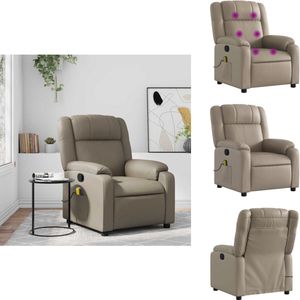 vidaXL Massagestoel - Massagestoelen - Fauteuil - Relaxfauteuil - Massagestoel verstelbaar kunstleer cappuccinokleurig