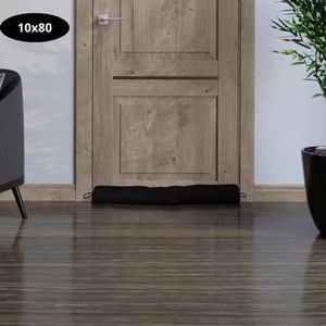 Livano Tochtstrip - Tochthond - Windstopper - Deurborstel - Tochtband - Tochtstopper - Tochtkussen - Kussen Voor Deur - Draft Stopper - Zwart - S/M
