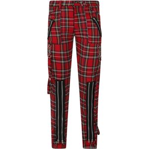 Banned - AVENGENCE CHECK Broek rechte pijpen - S - Rood