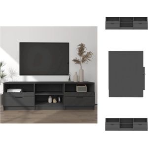 vidaXL TV-meubel Zwart - 150x33.5x45 cm - Met opbergruimte en stevig blad - Kast