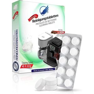 40 Reinigingstabletten Koffiemachine - Fosfaatvrij - Universeel voor Koffiemachines van Siemens, Jura, Krups, DeLonghi, Philips, Bosch etc