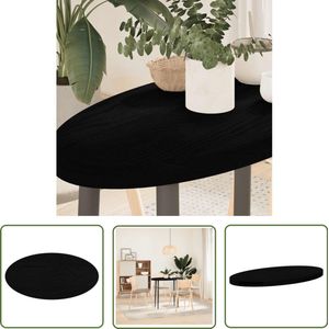 vidaXL Oval Tafellaag - Eikenhouten Tafelblad - Tafelblad 80x40x4 cm ovaal massief eikenhout donkerbruin - Salontafelblad - Tweepaars Poten - Vintage Tafel