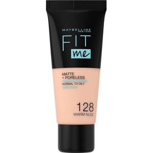 Maybelline Fit Me Matte & Poreless Foundation 128 Warm Nude - 3 Stuks - Voordeelverpakking