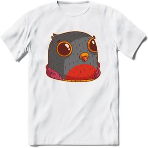Casual duif T-Shirt Grappig | Dieren vogels Kleding Kado Heren / Dames | Animal Skateboard Cadeau shirt - Wit - XL