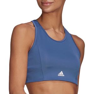 adidas adidas 3-stripes Sportbeha - Maat L - Vrouwen - blauw - wit