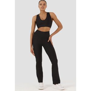 Superstacy Flared Sportlegging - Sportbroek dames - Yoga Fitness Hardloop broek - Hardloop - Pilates - Sportkleding dames - Boksen - Boks - High Waist - Hoge Taille - Valt klein - Zwart - Maat S