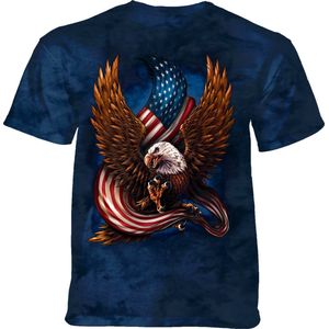 T-shirt Eagle And Flag Blue S