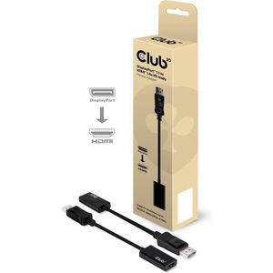club3D CAC-1056 DisplayPort Adapter [1x DisplayPort stekker - 1x HDMI-bus] Zwart Ultra HD-HDMI