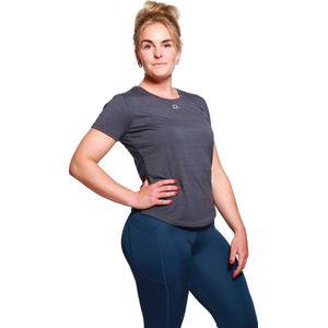 Marrald Performance T-Shirt - Dames Top Shirt Singlet Sporttop Sport Sportshirt Yoga Fitness Hardlopen - Grijs L