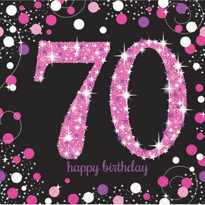 Amscan - Sparkling Celebrations - Servetten 70 Pink (16 stuks)