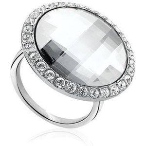 Zinzi - Zilveren Ring - Witte Swarovski Kristal - Maat 56 (ZIR628-56)
