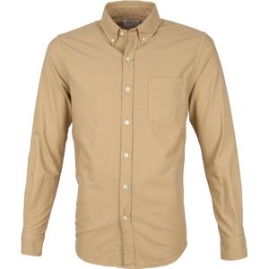 Colorful Standard - Overhemd Khaki - S - Heren - Modern-fit