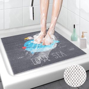 Antislip douchemat, 60 x 60 cm, Soft Comfort veiligheidsbadmat, antibacteriële badmat met afvoergaten, antislip douchemat voor bad en natte ruimtes