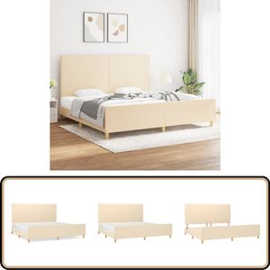 vidaXL Crèmekleurig Bedframe 200x200 cm - Stijlvol Bed Frame - Bed - Hoofdeinde - Tweepersoonsbed - Creme Kleur