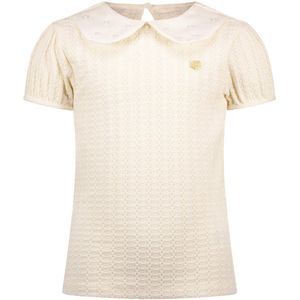 Le Chic Zomer top gebreid meisjes Off wit - parels - Narly