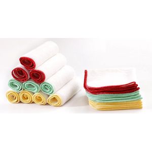 Pack van 10 Bamboe Herbruikbare Wasdoek & Babydoekjes - 25 cm x 25 cm Zachte Flanel Gezichtsdoek Pasgeboren Essentials|Make-up Remover Doek