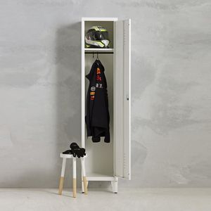 Lockerkast metaal I Locker kledingkast I 1 legplank & hangruimte per deur I Wit I Vintage, retro, industrieel I VLS-201 I Povag