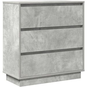 vidaXL - Nachtkastje - met - LED - Betongrijs - 71x34,5x75 - cm - Geengineerd - Hout
