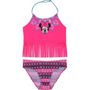 Minnie Mouse DISNEY- Neon roze Aztec patroon zwempak met kwastjes / 116-122
