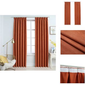 vidaXL Gordijnen Premium - 140x245 - Suède - Roest - Gordijn