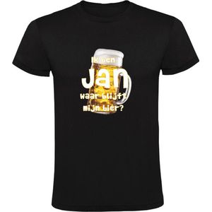 Ik ben Jan, waar blijft mijn bier Heren T-shirt - cafe - kroeg - feest - festival - zuipen - drank - alcohol