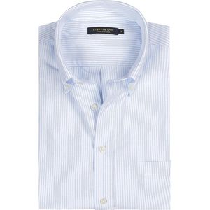 Steppin' Out Overhemd Oxford streep regular fit button-down Light Blue - Maat XXL - Heren - Casual Shirt