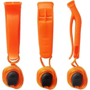 3 Noodfluitjes - Waterproof - Oranje kleur - Noodfluitjes met nekkoord - Belangrijk voor survival - Survivalkit - Hiking - Kamperen