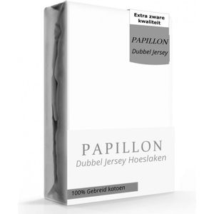 Papillon hoeslaken - dubbel jersey - 90 x 220 - Wit