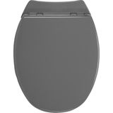 Allibert wc-bril SERENITY² - geperst hout - soft close - afklikbaar - antibacterieel - anthraciet grijs gelakt
