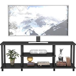 TV-kast, tv-kast, tv-plank, televisietafel, 110 cm breed, tv-lowboard voor woonkamer, slaapkamer (zwart)