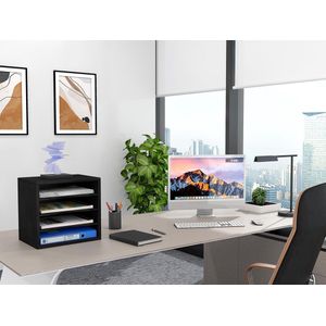 Inovra ® Stijlvolle en Robuuste Houten Organizer voor Documenten en Tijdschriften op Kantoor