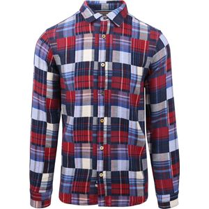 Scotch and Soda Overhemd Geruit Flanel Blauw - Maat M - Heren - Hemden casual