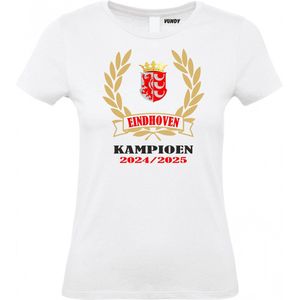 Dames t-shirt Krans Kampioen 2024/2025 | Eindhoven | Shirt Kampioen | Geen officieel PSV Artikel | Wit Dames | maat XXL
