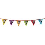 1x stuks vlaggenlijnen met glitters 7 jaar thema feestartikelen - Verjaardag versieringen - 8 meter - Plastic