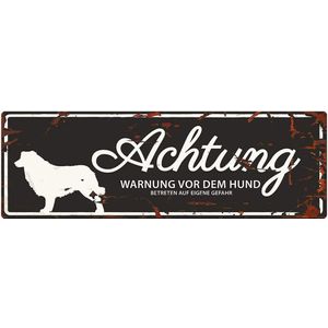 D&d Home - Waakbord - Hond - Warning Sign Collie De 40x14cm Zwart - 1st