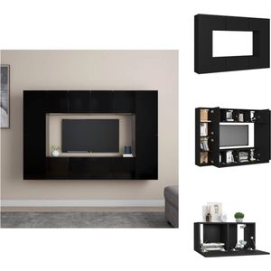 vidaXL TV-meubel Stereokast - zwart spaanplaat - 60x30x30 cm (L) / 30.5x30x60 cm (M) - Montage vereist - 4x tv-meubel (L) + 4x tv-meubel (M) - Kast