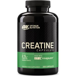 Optimum Nutrition Creatine Caps 2500 - Creatine Capsules - CreaPure - Creatine Monohydraat - 200 Capsules (100 doseringen)