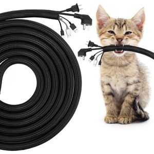 Kabel Netjes Mouw Zelfwikkelende Kabelhuls Uitbreidbare Dia 25-30MM Brandvertragende Zwarte Kabeltrunking Flexibele Kabelbeschermer Dierbestendig Dikke Kabelwikkeldraad Netjes voor Kabelbeheer - 3 m