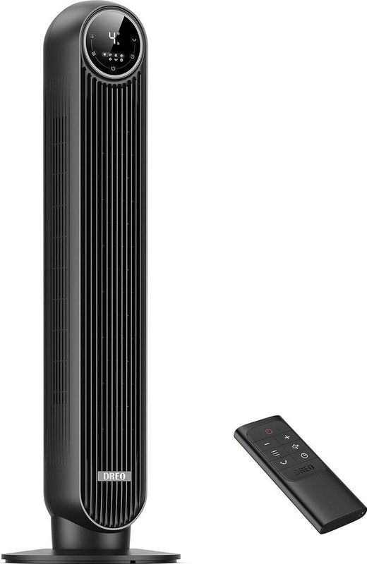 28dB Nomad One Tower Fan met afstandsbediening en snel koelen - Stille ventilator met 90° oscillatie en timer