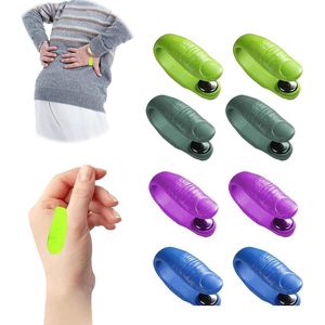 Massage Acupressure Clip Pack of 8 - Portable Device for Migraine Relief, Stress, and Pain Relief (Finger Shape & Various Colors)