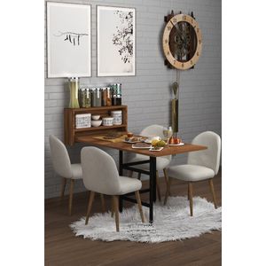 Wandtafel Inklapbare| Eettafel| Ruimtebesparend Klaptafel| Modern en Stijlvol| Donkere Walnoot| 133X64.5X72 cm