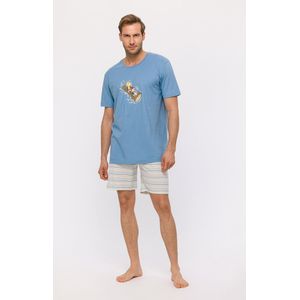 Woody pyjama jongens/heren - blauw - zeepaardje - 241-10-PSS-S/818 - maat M