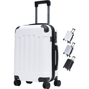 Pathsail® Handbagage Koffer 40L x 55CM - ABS - Lichtgewicht Trolley - Incl. TSA slot & Spinner wielen - Wit