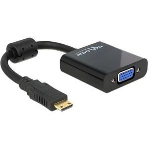 Premium Mini HDMI naar VGA adapter / zwart - 0,15 meter