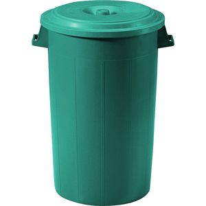 Buitenprullenbak - 100L - Afvalbak buiten - Afvalton met deksel - Vuilnisbak - Afvalemmer - Groen