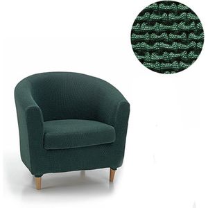 Belmarti® Fauteuilhoes Milan Rond - 70 tot 80cm breed - Groen - Bi-stretch, Ademend katoen - Hoezen voor Kuipstoelen