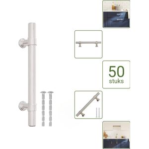 vidaXL Handvatten - 96 mm RVS Zilverkleurig - Vintage Meubelgrepen voor Kasten en Lades - Voordeelverpakking - 50 stuks
