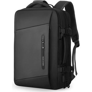 Uitbreidbare rugzak van 25 tot 40 liter, voor heren, laptoptas met USB-oplaadpoort, waterdichte rugzak, diefstalbestendig, vlieggeteste rugzak, handbagage-rugzak