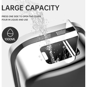 Wandzeepdispenser 1000 ml roestvrijstalen zeepdispenser Wandmontage Hygiënisch Easy Push Zeepdispenser Gepolijst roestvrij staal